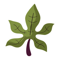 Beautiful Autumn Dry Leaves in Flat Vector Style