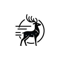 Stylized Deer Silhouette in a Geometric Circle Design