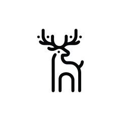 Elegant Deer Monoline Logo Illustration for Wildlife Branding