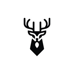 Elegant Stag Head Logo in Modern Geometric Style