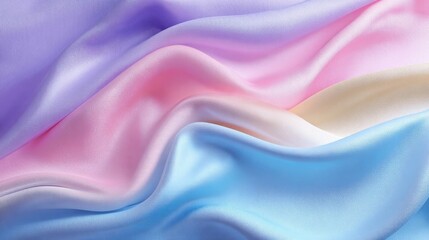 Fototapeta premium Elegant Pastel Silk Fabric Texture, Smooth Waves and Soft Colors for Fashion and Design Projects