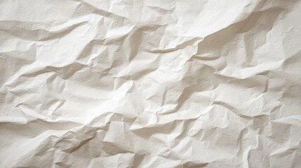 Fototapeta premium Crumpled White Paper Texture Background with Intricate Folds and Shadows for Design Overlays