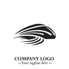 Train Moving Fast Logo Symbol in Black on the White Background with Modern Transport Design
