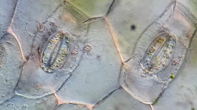 Leaf Epidermis of Tradescantia discolor Showing Stomatal Complex