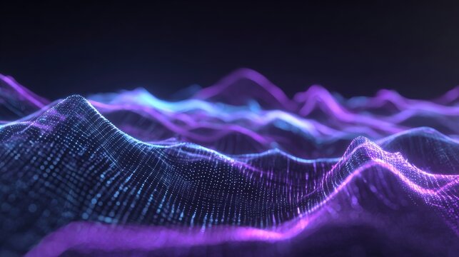 Abstract Glowing Wavy Lines Background: Modern Technology and Futuristic Design with Dynamic Light Effects - Powered by Adobe