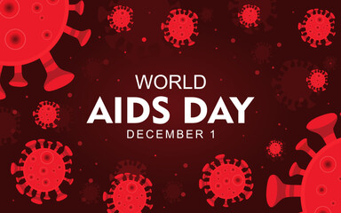 World AIDS Day. December 1. Holiday concept. Template for background, banner, card, poster and social media with text inscription. Vector illustration