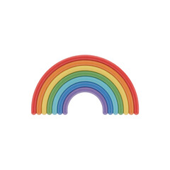 A vibrant, multi-colored rainbow arch against a clean white background