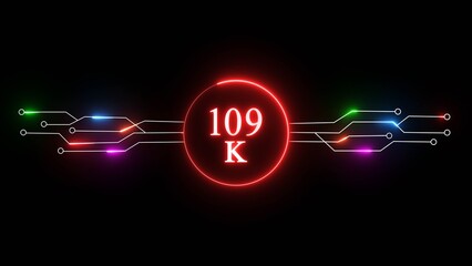 109K followers or subscribers' illustration. Promotion for social media content and digital advertising.