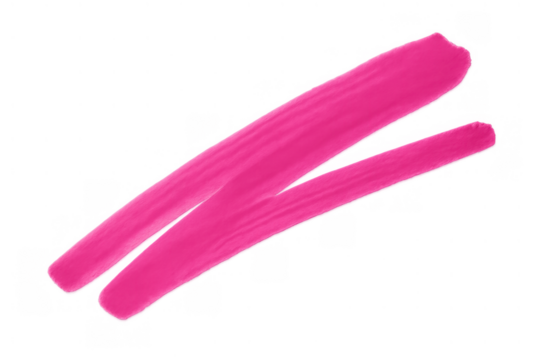 Pink paint brush strokes creating abstract texture. Dynamic art element on transparent background