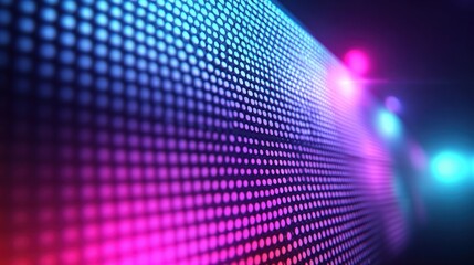 Abstract LED Display with Pink and Blue Lights, Futuristic Technology Background, Data Visualization