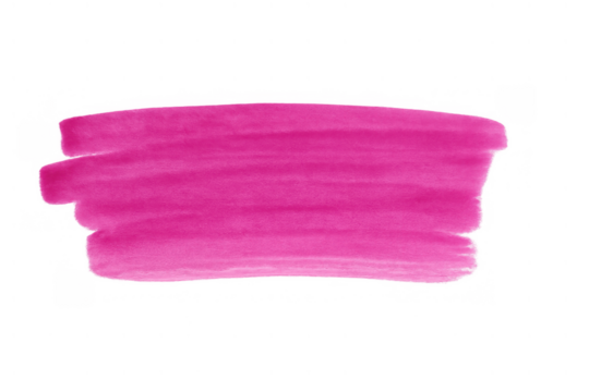 Pink watercolor paint hand drawn stroke creating an abstract stain texture element with transparent background - Powered by Adobe