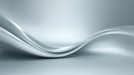 Obraz premium Silver Metallic Wave Abstract Background for Presentations, Product Display and Modern Design Projects