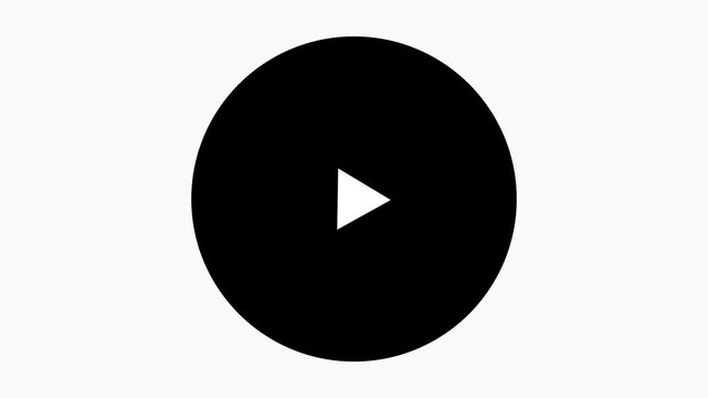 Play Button. Live Streaming video player. play icon, video play icon for website and mobile design animation on black background. glowing play button animation