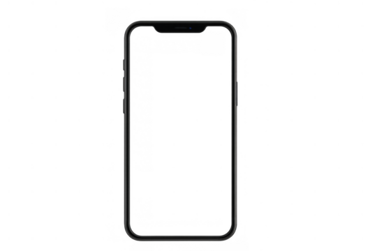 Smartphone mockup with transparent screen, modern mobile device template displaying digital content concept