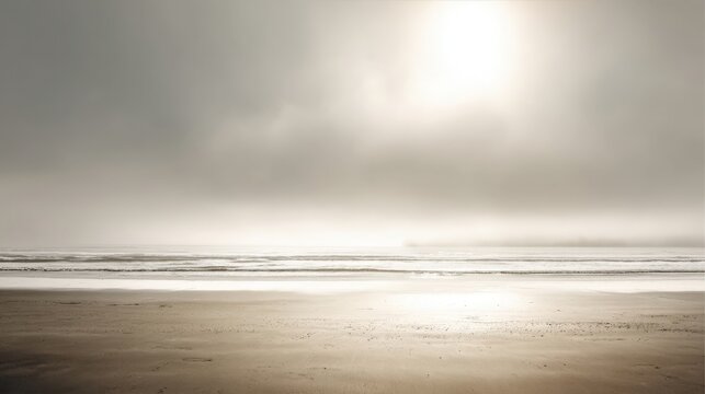 Serene Coastal Scene with Gentle Waves and Soft Sunlight, Ideal for Backgrounds and Mood Setting