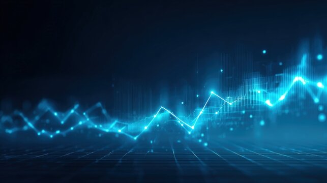 Abstract financial chart with upward trend, representing stock market growth and economic progress in business