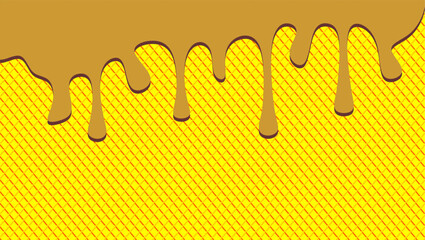 Dripping chocolate illustration. Chocolate drips illustration on waffle background. Wavy chocolate drip illustration. Dripping chocolate illustration on waffle background. 