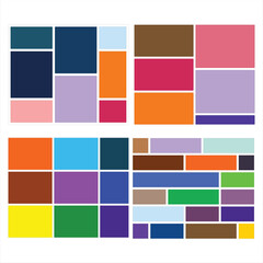 Abstract Geometric Background with Vibrant Color Blocks in Rectangular and Square Shapes Art Composition Graphic Design