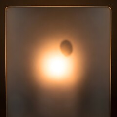 Abstract light reflection on a textured surface creating a glowing orb effect.