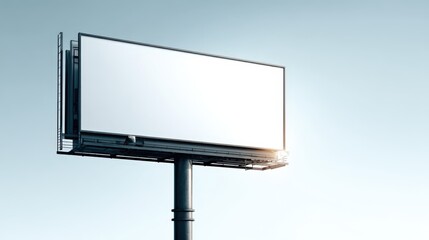 Obraz premium Billboard Mockup Against Clear Sky, Ideal for Advertising Campaigns and Marketing Promotions Visualizations