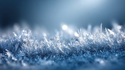 Close-up of Ice Crystals Forming on a Cold Surface, Perfect for Winter Backgrounds and Textures