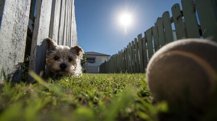 Dog playing outdoors