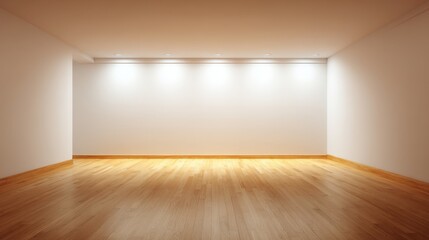 Fototapeta premium Empty Modern Interior Space with White Walls and Polished Wood Flooring Ready for Design