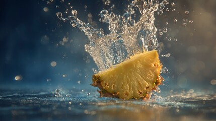 Pineapple slice splashing
