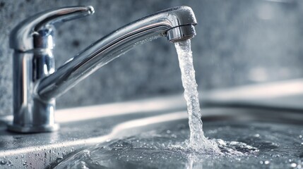 Running water tap kitchen sink