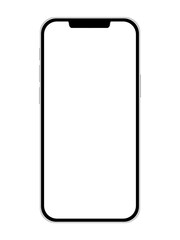 Smartphone mockup displayed on a white background, suitable for showcasing mobile app interfaces, website designs, or digital product presentations.	