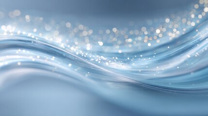Elegant Blue Abstract Background with Flowing Light Streaks and Bokeh Effects for Creative Projects