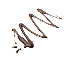 Sample of tasty melted chocolate isolated on white