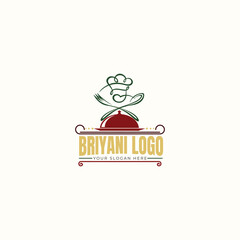 Biryani restaurant and food logo design with traditional and modern style