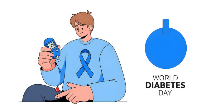 World Diabetes Day Awareness Monitoring Blood Sugar with Love