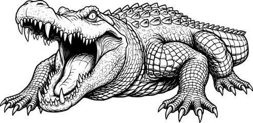 Alligator - High Quality Vector Logo - Vector illustration ideal for T-shirt graphic
