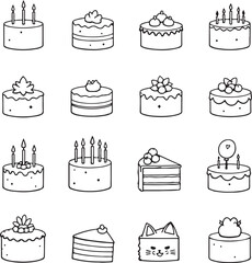set of birthday cake