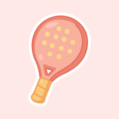Modern Red Padel Racket Illustration in Pastel Flat Style for Sports and Fitness Designs