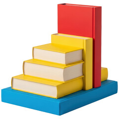 Colorful stack of books arranged like steps, symbolizing education and growth.