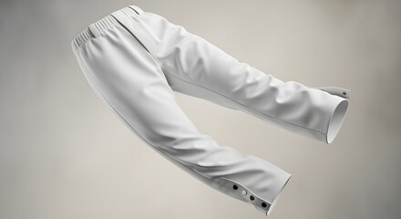White Sports Pants with Elastic Waist and Adjustable Cuffs for Athletic or Casual Wear