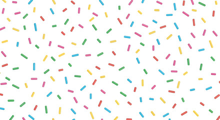 Colorful Candy Sprinkles Seamless Pattern Design on a White Background Surface View