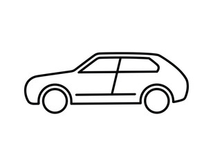 Simple line drawing of a hatchback car