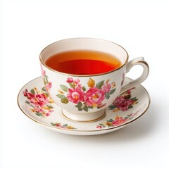 Floral Teacup with Tea