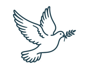 Dove with olive branch icon