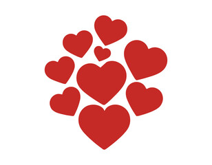 Cluster of red hearts