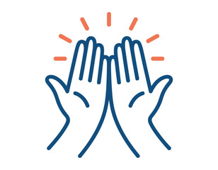 Two hands giving a high five, symbolizing success and celebration