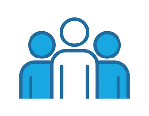 Group of three people icon, representing teamwork and community