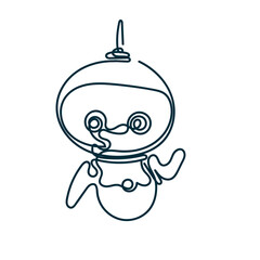 continuous line drawing doodle robot illustrationt