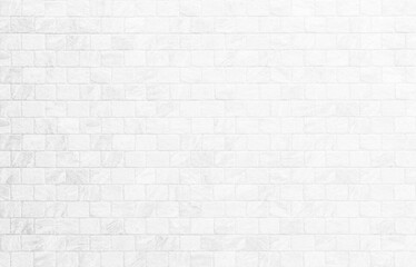 Kitchen wallpaper concept: Close up modern white brick tiles wall texture background, White brick...