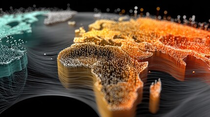 Abstract Colorful World Map Depicting Data Visualization and Global Connectivity