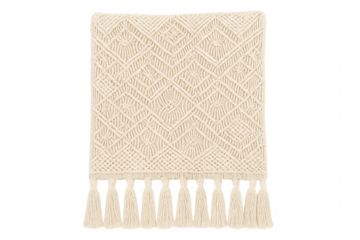 Handmade macrame throw blanket with tassels
